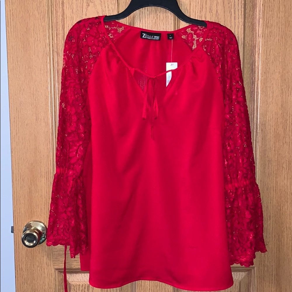 7TH Avenue Design Studio Red Blouse